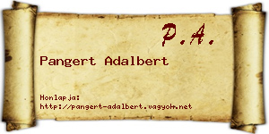 Pangert Adalbert névjegykártya